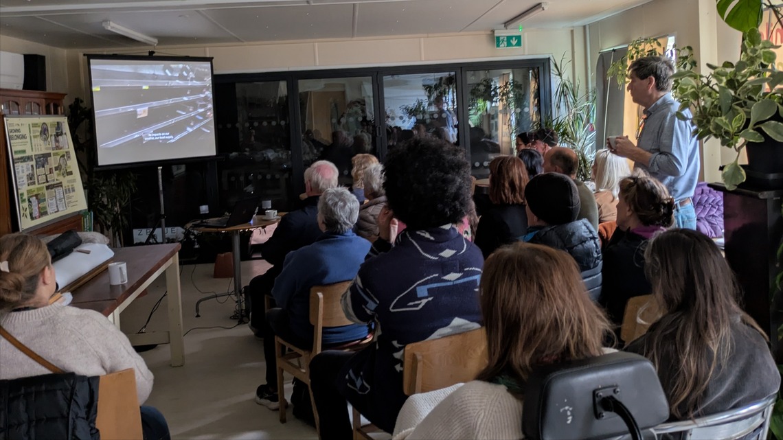 Locals watch People's Emergency Briefing at YourSpace Sutton