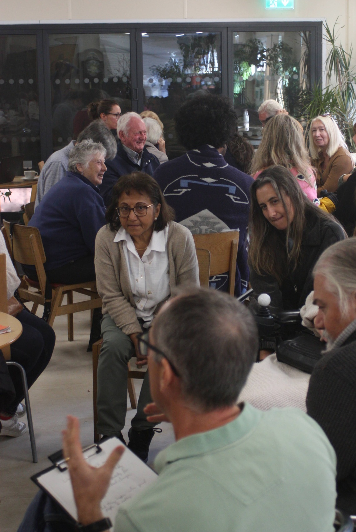 Locals discuss the screening at Yourspace Sutton